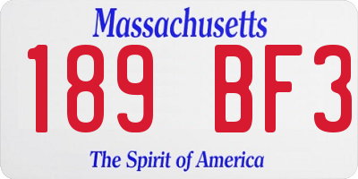 MA license plate 189BF3