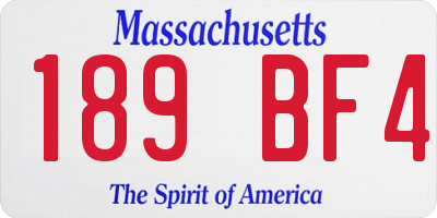 MA license plate 189BF4