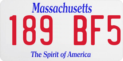 MA license plate 189BF5