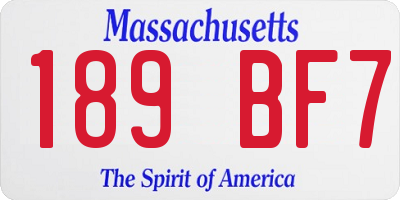 MA license plate 189BF7