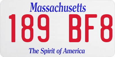 MA license plate 189BF8