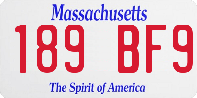 MA license plate 189BF9
