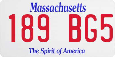 MA license plate 189BG5