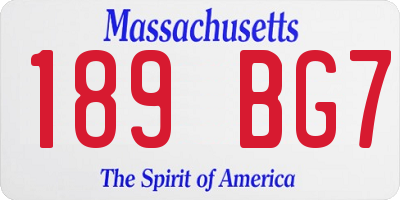 MA license plate 189BG7