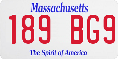 MA license plate 189BG9
