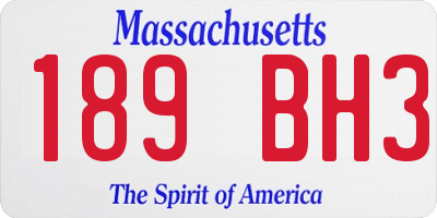 MA license plate 189BH3
