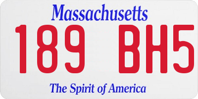 MA license plate 189BH5