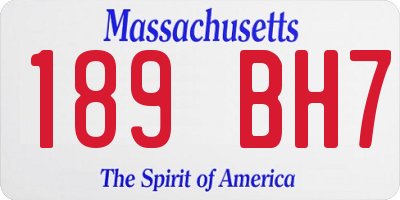 MA license plate 189BH7
