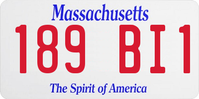 MA license plate 189BI1