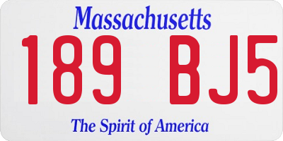 MA license plate 189BJ5