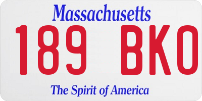 MA license plate 189BK0