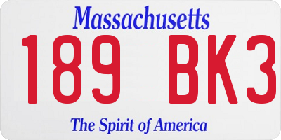 MA license plate 189BK3