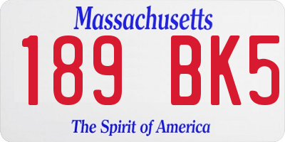 MA license plate 189BK5