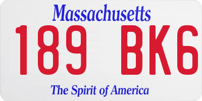MA license plate 189BK6