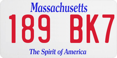 MA license plate 189BK7