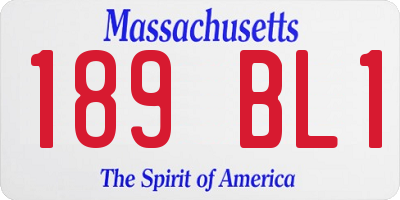 MA license plate 189BL1