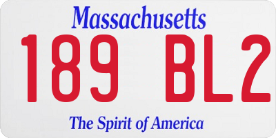 MA license plate 189BL2