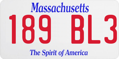 MA license plate 189BL3