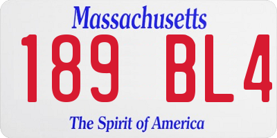 MA license plate 189BL4