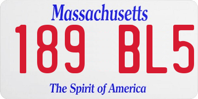 MA license plate 189BL5