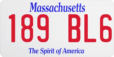 MA license plate 189BL6