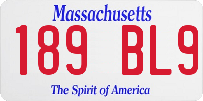 MA license plate 189BL9