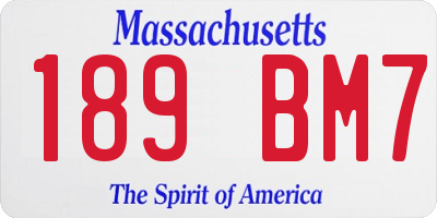 MA license plate 189BM7