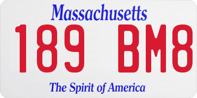 MA license plate 189BM8