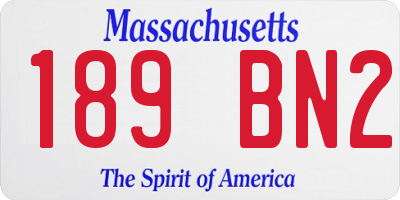 MA license plate 189BN2