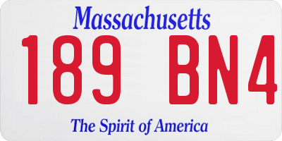 MA license plate 189BN4