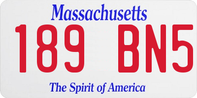 MA license plate 189BN5
