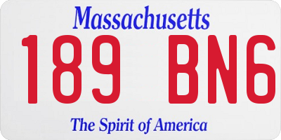 MA license plate 189BN6