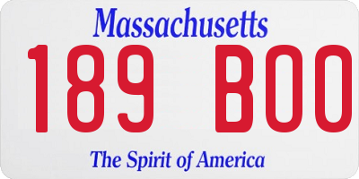 MA license plate 189BO0