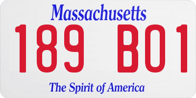 MA license plate 189BO1
