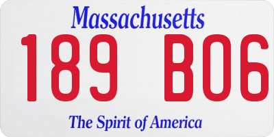 MA license plate 189BO6