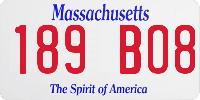 MA license plate 189BO8