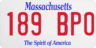 MA license plate 189BP0