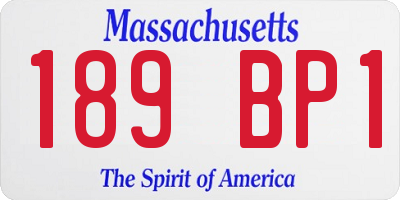 MA license plate 189BP1
