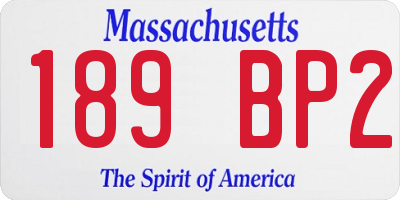 MA license plate 189BP2