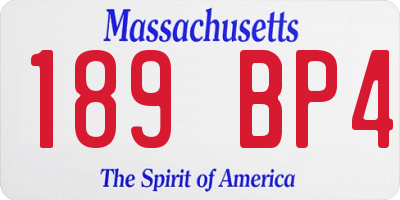 MA license plate 189BP4