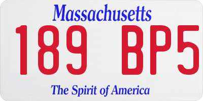 MA license plate 189BP5