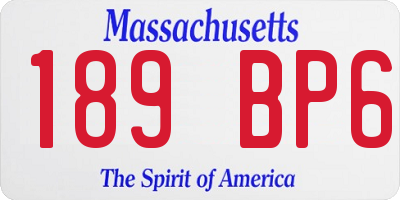 MA license plate 189BP6