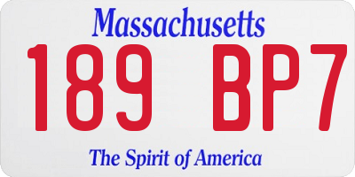 MA license plate 189BP7