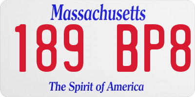 MA license plate 189BP8