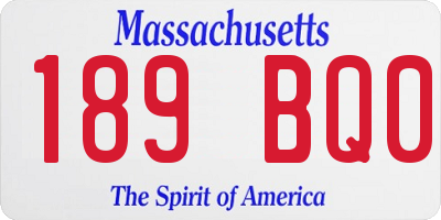 MA license plate 189BQ0
