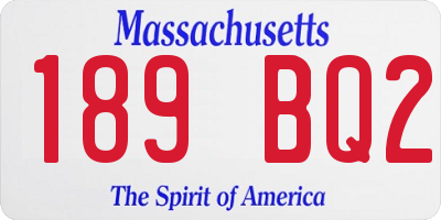 MA license plate 189BQ2