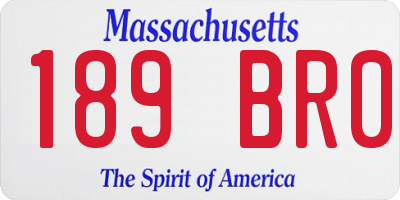 MA license plate 189BR0