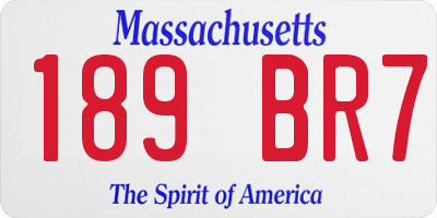 MA license plate 189BR7