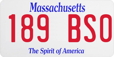 MA license plate 189BS0