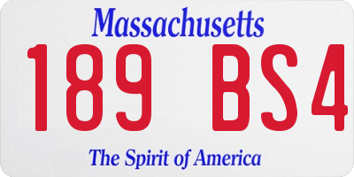 MA license plate 189BS4